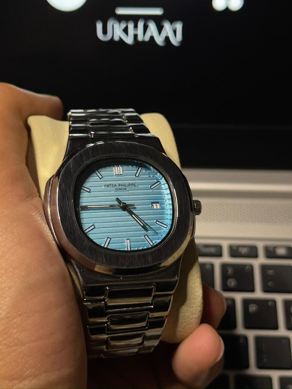 Patek Phillipe (Blue) Master Lock Stainless Steel Water Resistant