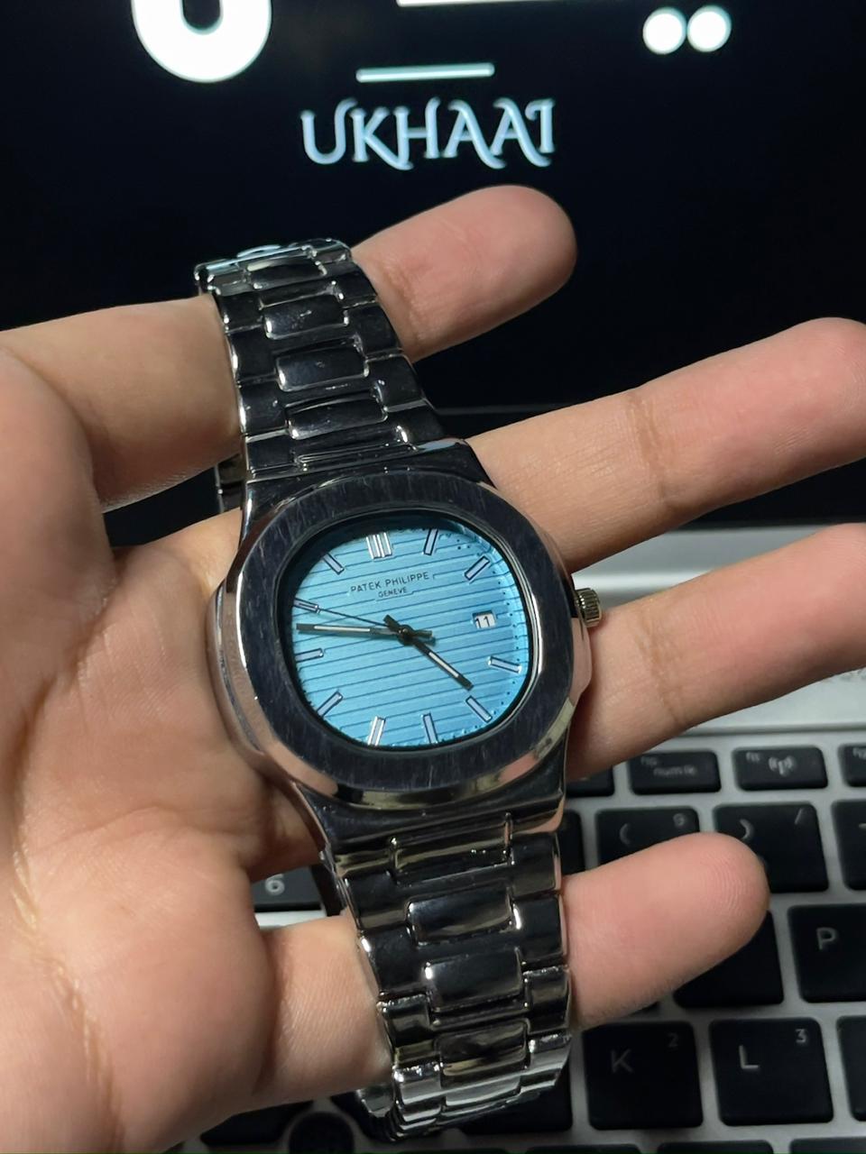 Patek Phillipe (Blue) Master Lock Stainless Steel Water Resistant