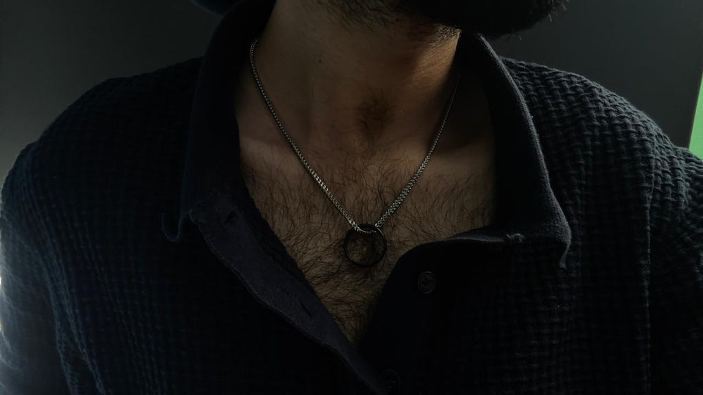 (Accessory Deal) Stainless Steel Chain With Ring +Small Chain Bracelet +Luxury Italian Cut Ring