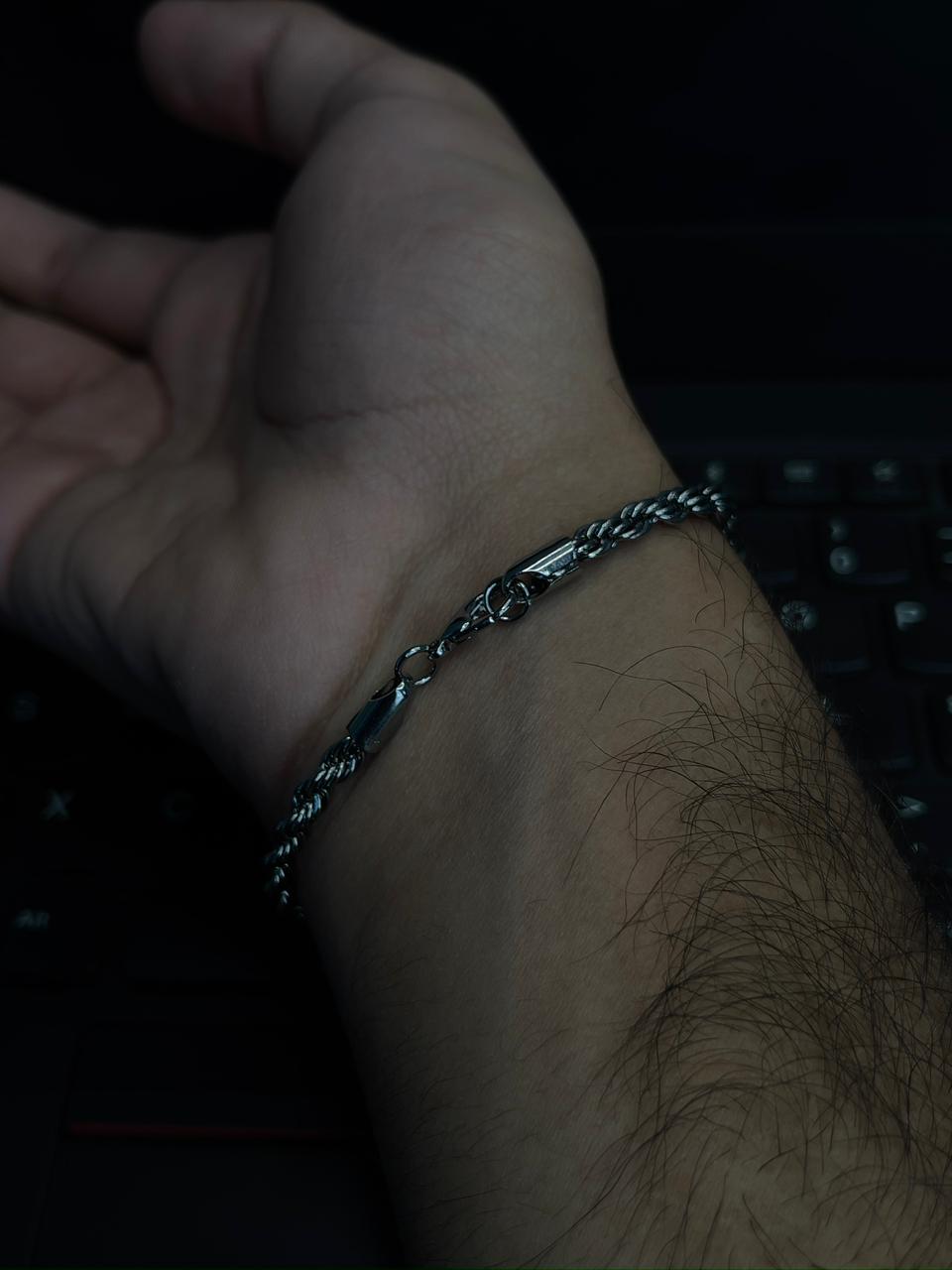 (Accessory Deal) Stainless Steel Chain With Ring +Small Chain Bracelet +Luxury Italian Cut Ring