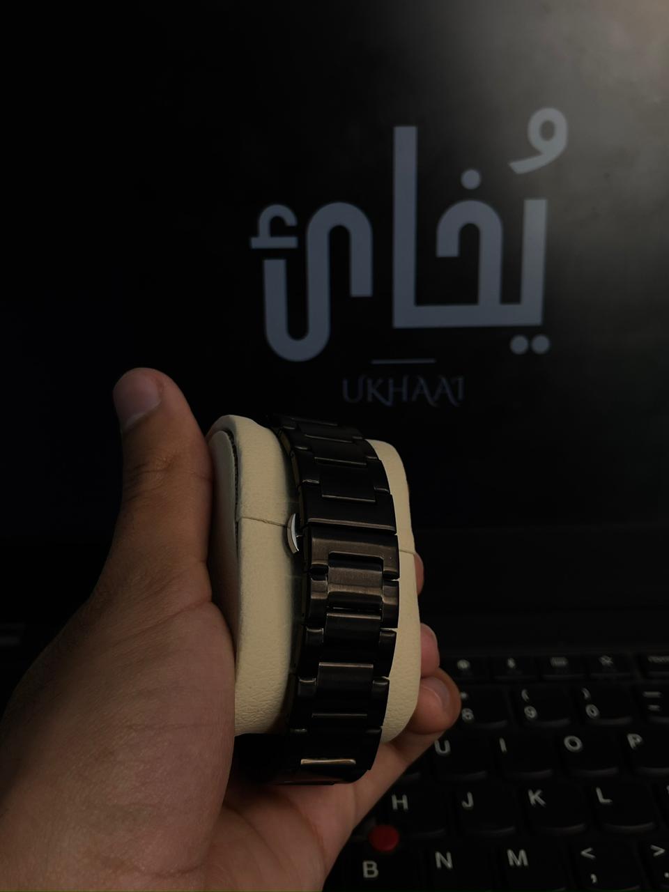 (Armless Package) Trending Steel Armless With Silicon Chain Strap (Silver Edition)+Solid Black Premium Cut Ring