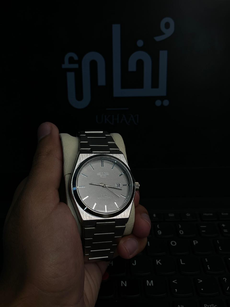 Tissot PRX Butterfly Lock Luxury Watch (Grey Dial).