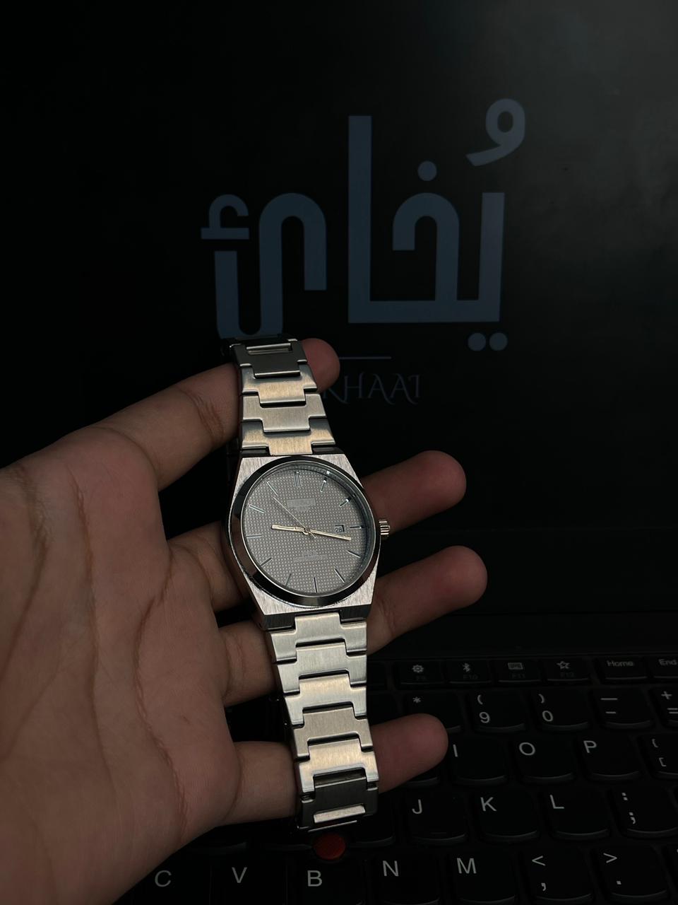 Tissot PRX Butterfly Lock Luxury Watch (Grey Dial).