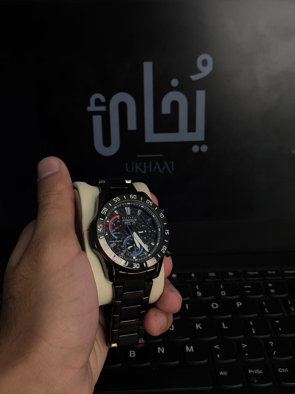 Alphatauri Edifice Casio (Black) Working (Chronograph)Stainless Steel Water Resistant.