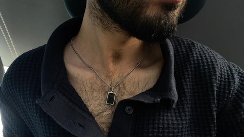 (Accessory Deal) 1 Luxury Pandant With Chain + Solid Black Premium Cut Ring